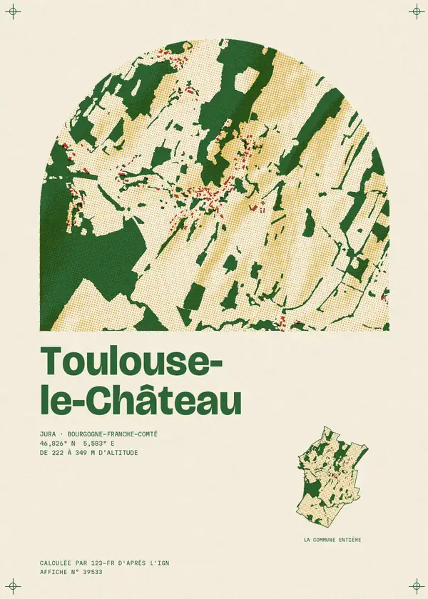Affiche de Toulouse-le-Château, calculée d'après l'IGN