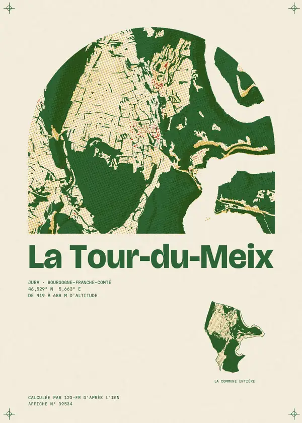Affiche de La Tour-du-Meix, calculée par 123-fr d'après l'IGN