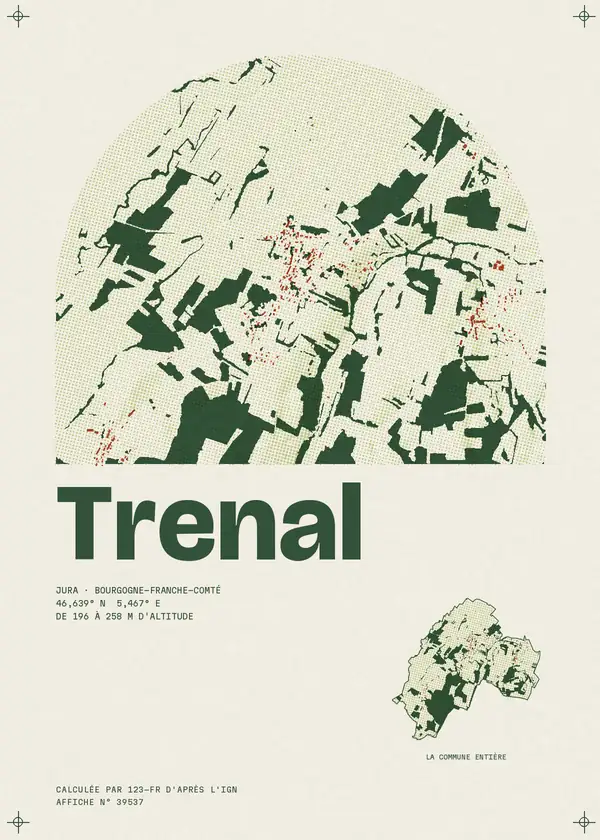 Affiche de Trenal, calculée par 123-fr d'après l'IGN