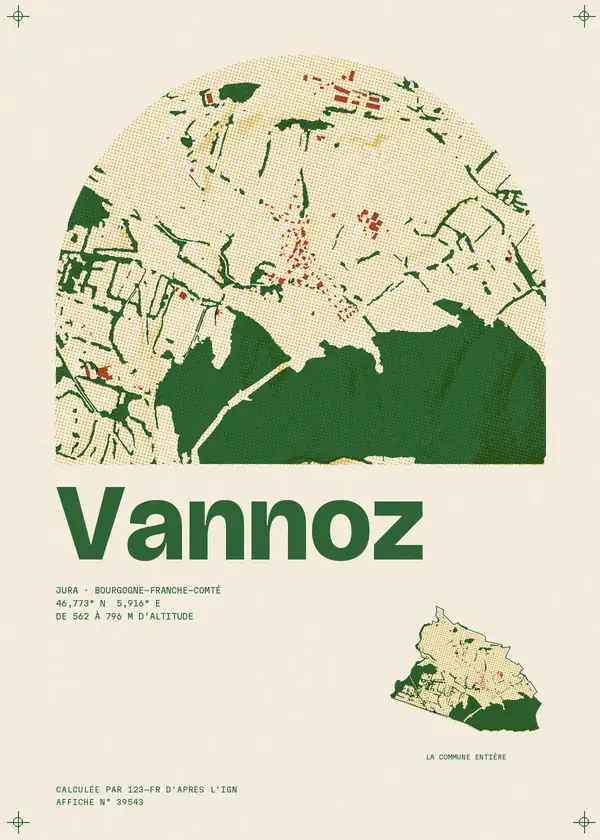 Affiche de Vannoz, calculée par 123-fr d'après l'IGN