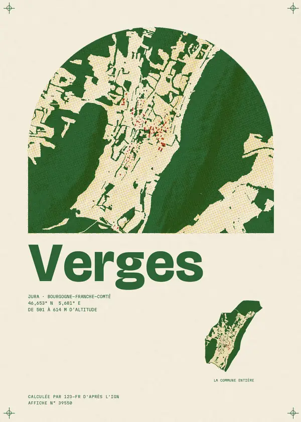 Affiche de Verges, calculée par 123-fr d'après l'IGN