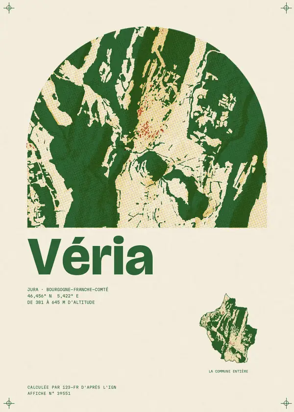 Affiche de Véria, calculée par 123-fr d'après l'IGN