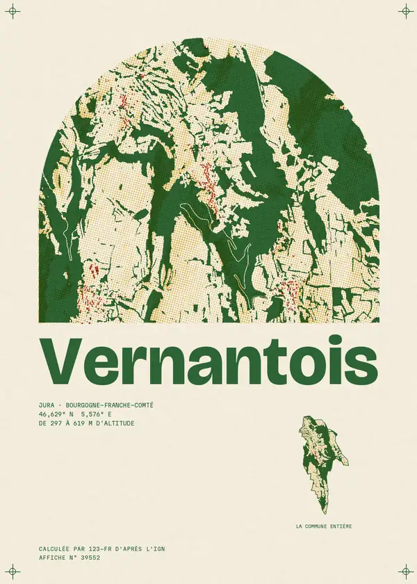 Affiche de Vernantois, calculée par 123-fr d'après l'IGN