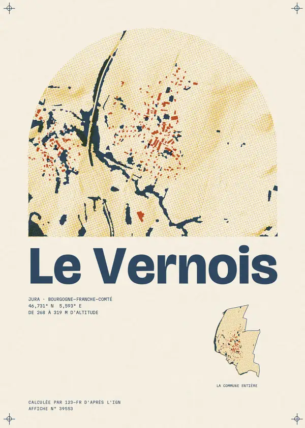 Affiche de Le Vernois, calculée par 123-fr d'après l'IGN