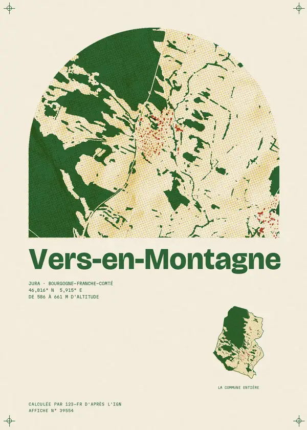 Affiche de Vers-en-Montagne, calculée par 123-fr d'après l'IGN
