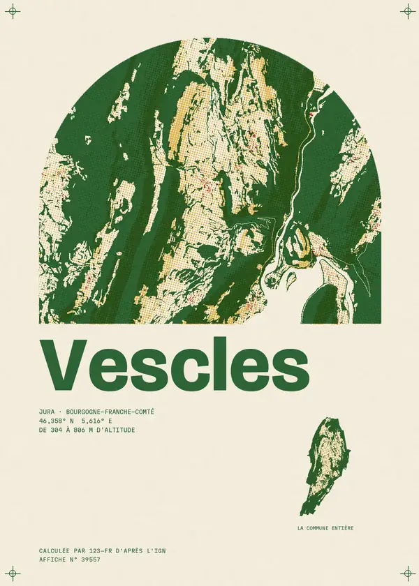 Affiche de Vescles, calculée par 123-fr d'après l'IGN
