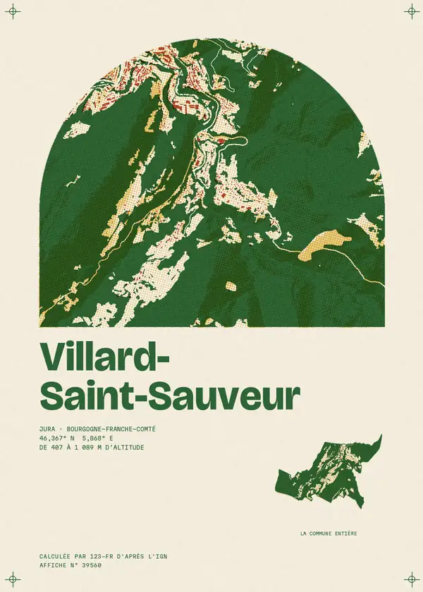 Affiche de Villard-Saint-Sauveur, calculée par 123-fr d'après l'IGN