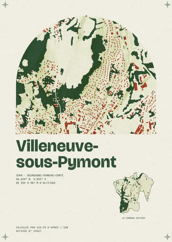 Affiche de Villeneuve-sous-Pymont, calculée par 123-fr d'après l'IGN