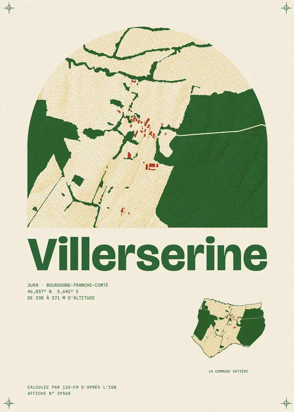 Affiche de Villerserine, calculée par 123-fr d'après l'IGN