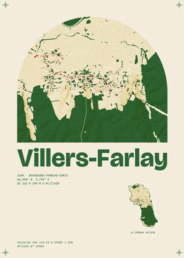 Affiche de Villers-Farlay, calculée par 123-fr d'après l'IGN