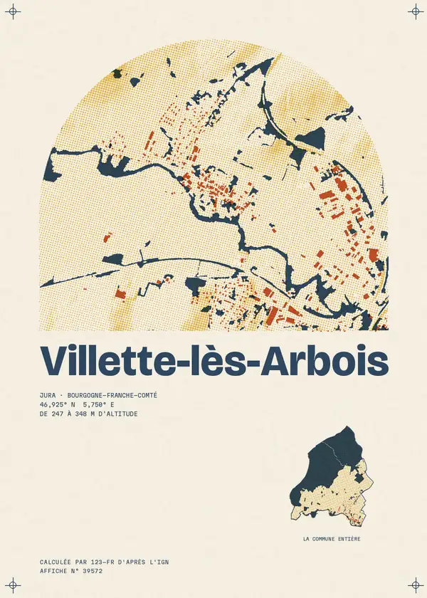 Affiche de Villette-lès-Arbois, calculée par 123-fr d'après l'IGN