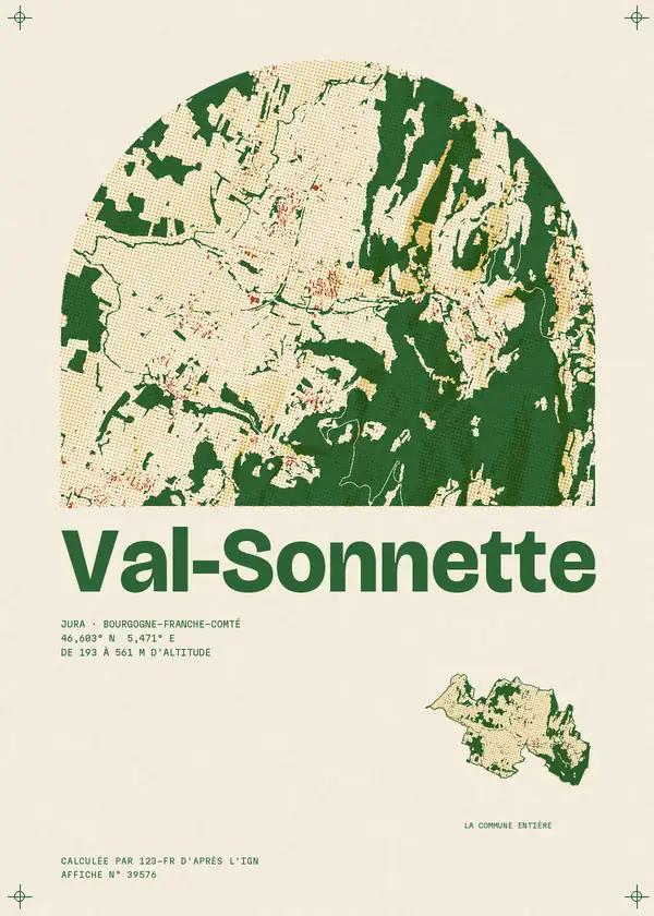 Affiche de Val-Sonnette, calculée par 123-fr d'après l'IGN