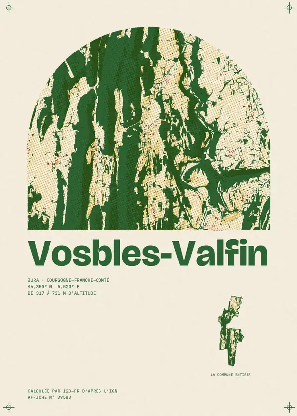 Affiche de Vosbles-Valfin, calculée par 123-fr d'après l'IGN