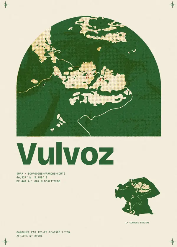 Affiche de Vulvoz, calculée par 123-fr d'après l'IGN
