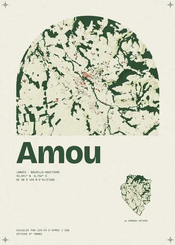 Affiche de Amou, calculée par 123-fr d'après l'IGN