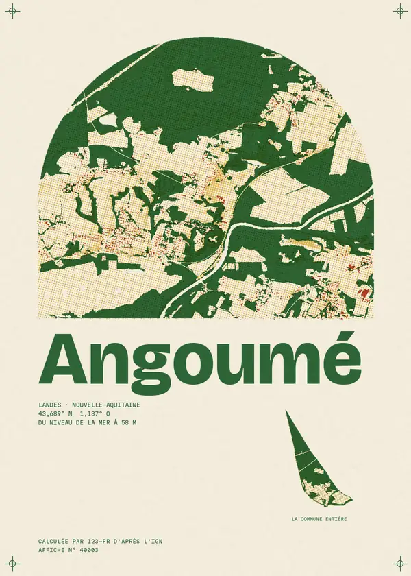 Affiche de Angoumé, calculée par 123-fr d'après l'IGN