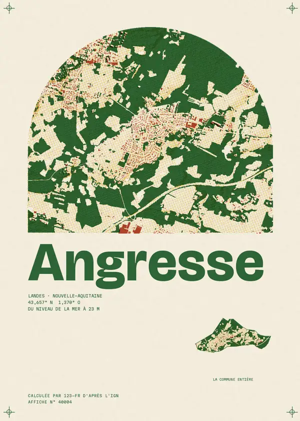 Affiche de Angresse, calculée par 123-fr d'après l'IGN