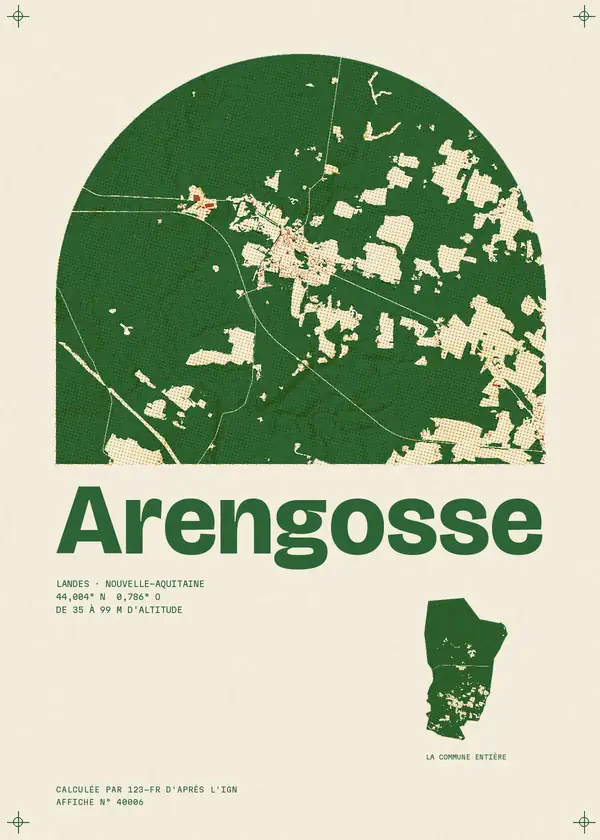 Affiche de Arengosse, calculée par 123-fr d'après l'IGN