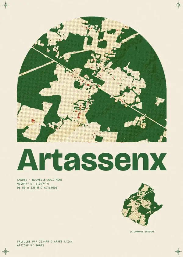 Affiche de Artassenx, calculée par 123-fr d'après l'IGN