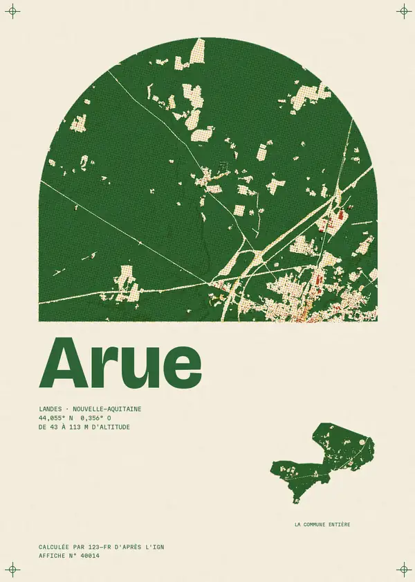 Affiche de Arue, calculée par 123-fr d'après l'IGN
