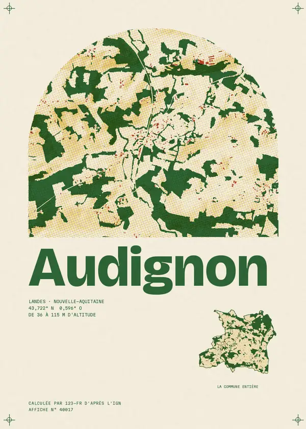 Affiche de Audignon, calculée par 123-fr d'après l'IGN