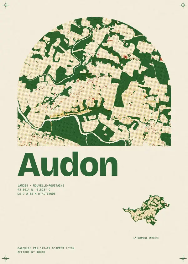 Affiche de Audon, calculée par 123-fr d'après l'IGN