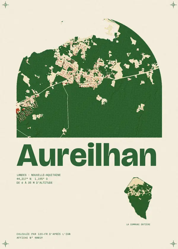 Affiche de Aureilhan, calculée par 123-fr d'après l'IGN