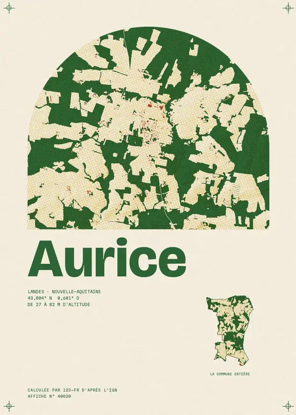 Affiche de Aurice, calculée par 123-fr d'après l'IGN