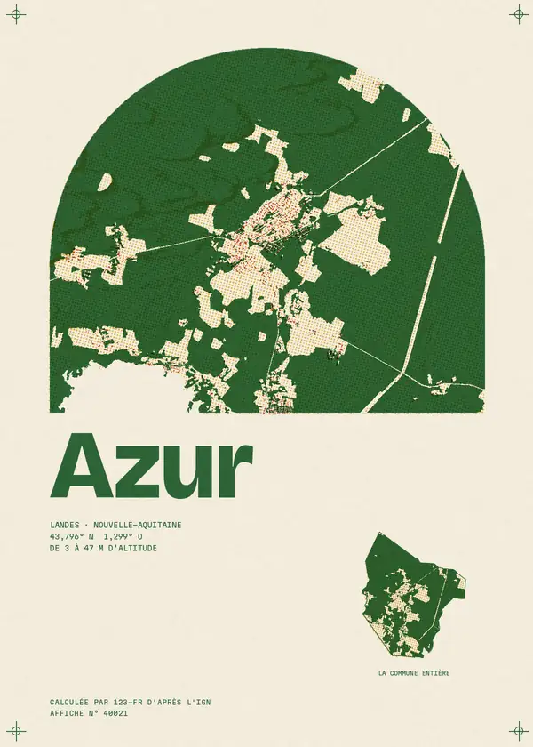 Affiche de Azur, calculée par 123-fr d'après l'IGN