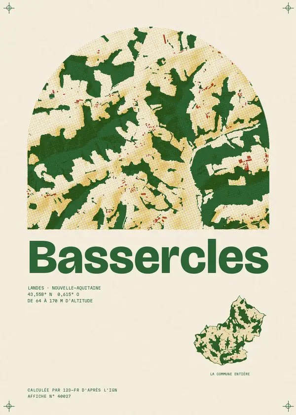 Affiche de Bassercles, calculée par 123-fr d'après l'IGN