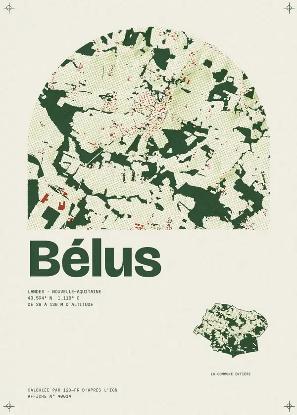 Affiche de Bélus, calculée par 123-fr d'après l'IGN