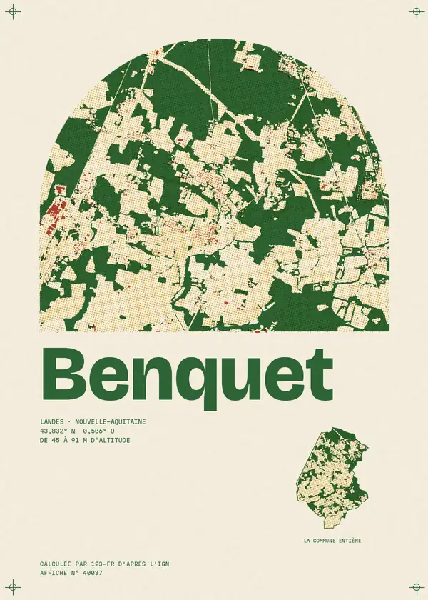 Affiche de Benquet, calculée par 123-fr d'après l'IGN