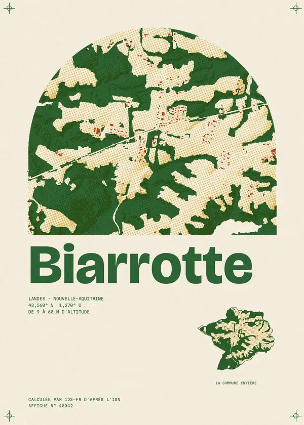 Affiche de Biarrotte, calculée par 123-fr d'après l'IGN