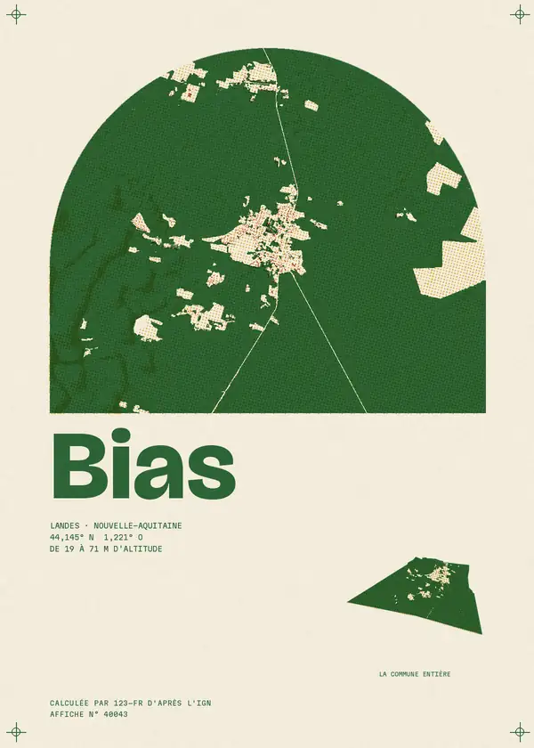 Affiche de Bias, calculée par 123-fr d'après l'IGN
