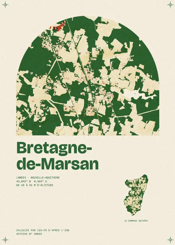 Affiche de Bretagne-de-Marsan, calculée par 123-fr d'après l'IGN