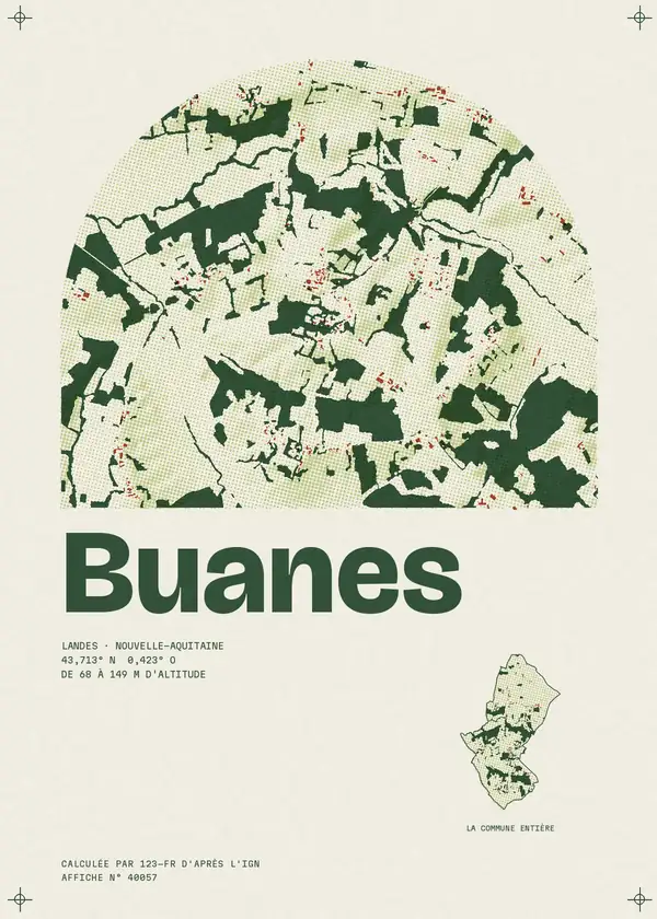 Affiche de Buanes, calculée par 123-fr d'après l'IGN