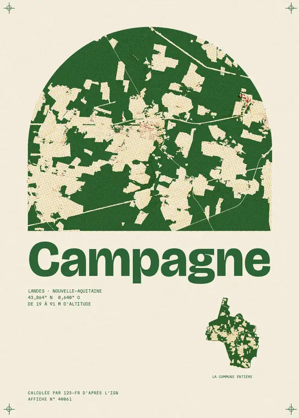 Affiche de Campagne, calculée par 123-fr d'après l'IGN