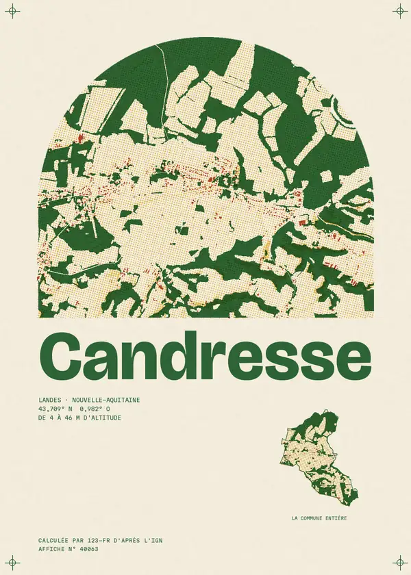 Affiche de Candresse, calculée par 123-fr d'après l'IGN