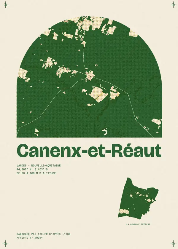 Affiche de Canenx-et-Réaut, calculée par 123-fr d'après l'IGN