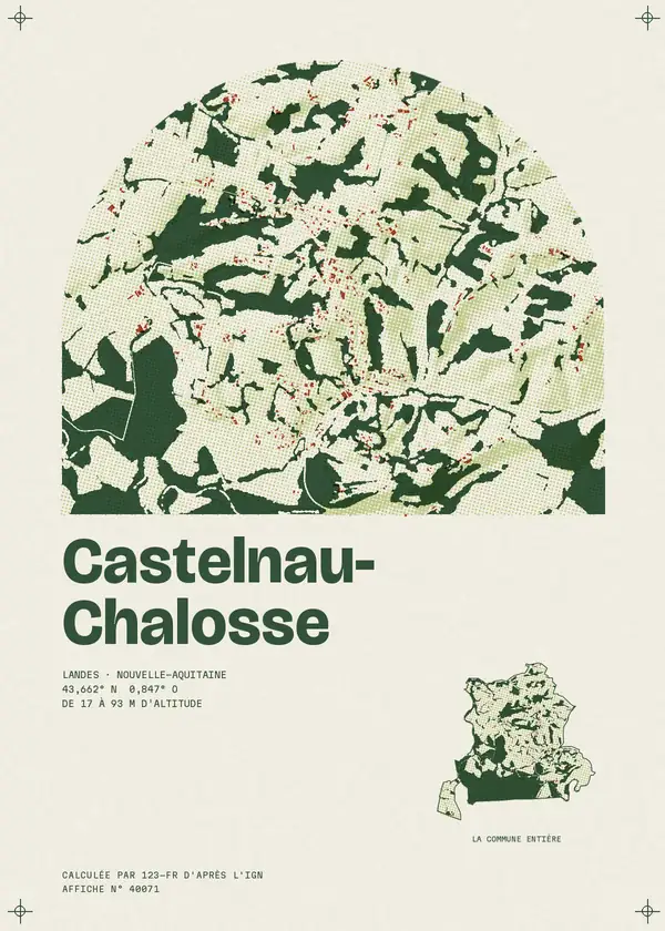 Affiche de Castelnau-Chalosse, calculée par 123-fr d'après l'IGN
