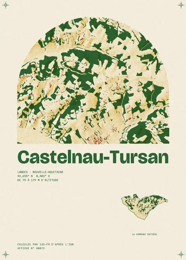 Affiche de Castelnau-Tursan, calculée par 123-fr d'après l'IGN