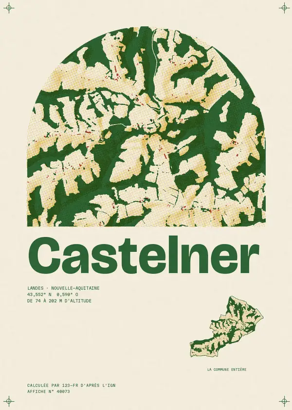 Affiche de Castelner, calculée par 123-fr d'après l'IGN