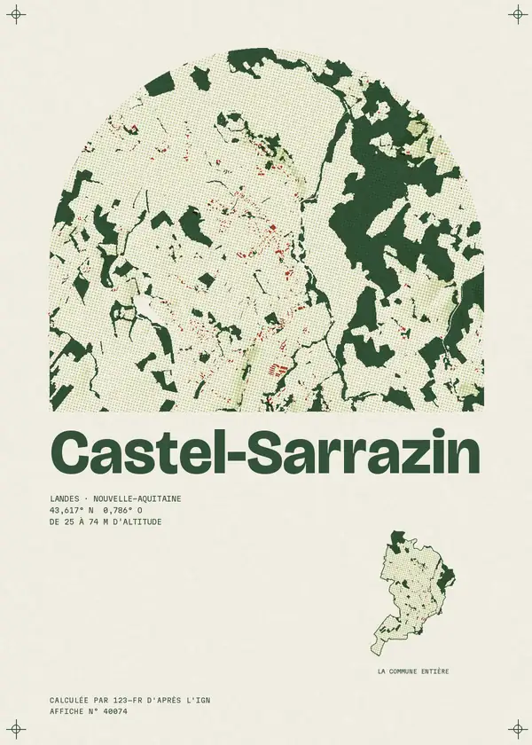 Affiche de Castel-Sarrazin, calculée par 123-fr d'après l'IGN