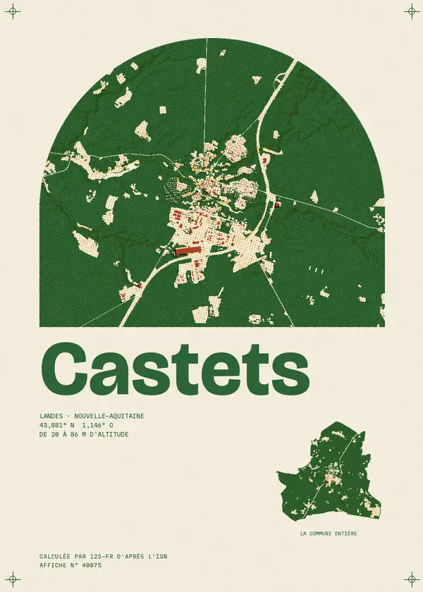 Affiche de Castets, calculée par 123-fr d'après l'IGN