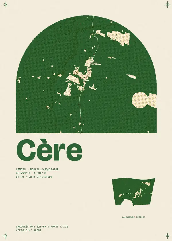 Affiche de Cère, calculée par 123-fr d'après l'IGN