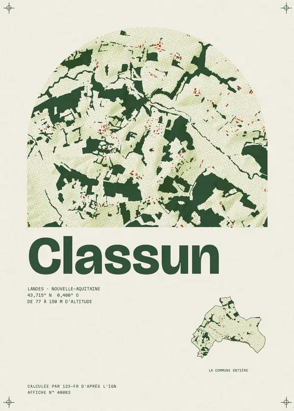 Affiche de Classun, calculée par 123-fr d'après l'IGN
