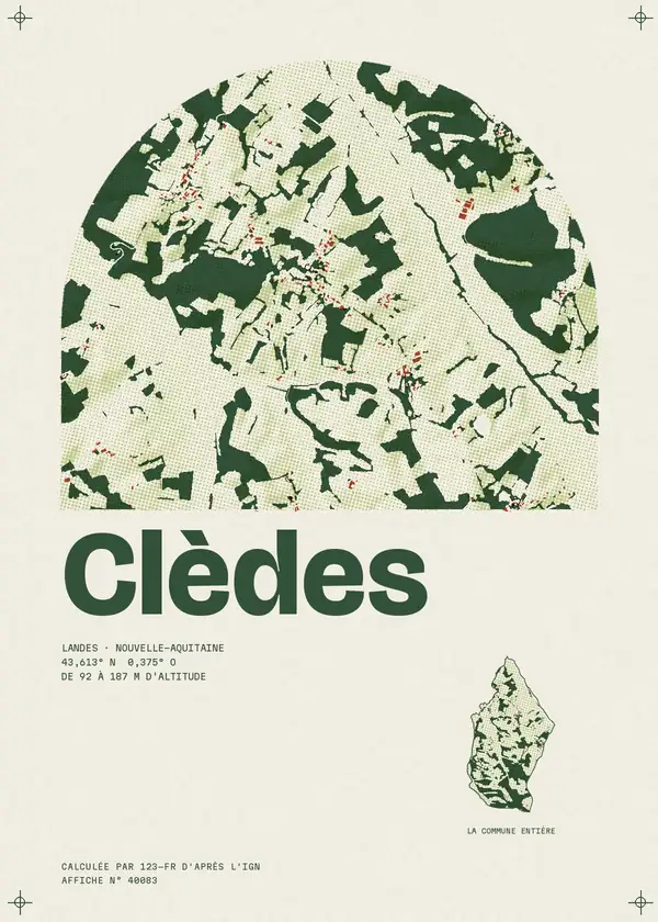 Affiche de Clèdes, calculée par 123-fr d'après l'IGN