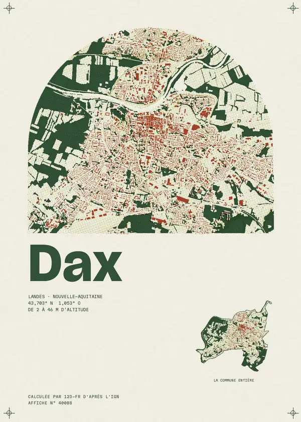 Affiche de Dax, calculée par 123-fr d'après l'IGN