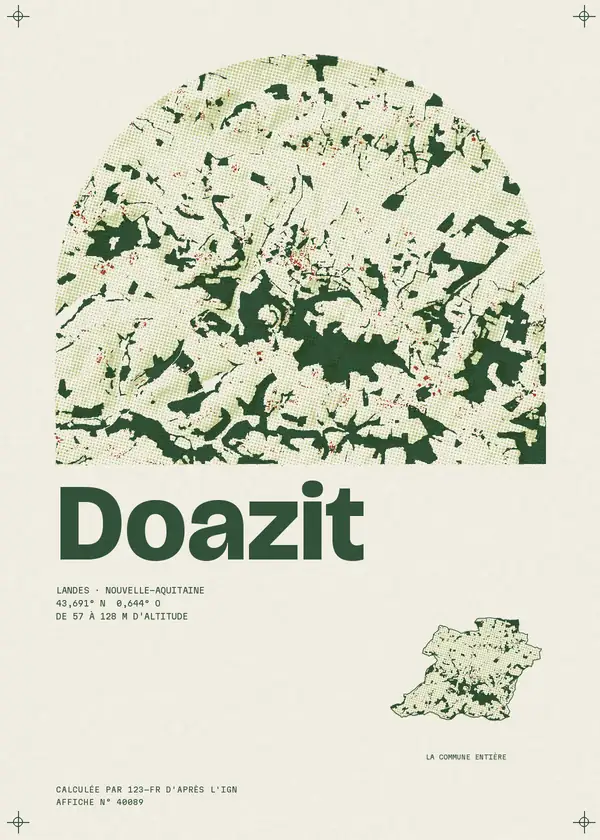 Affiche de Doazit, calculée par 123-fr d'après l'IGN