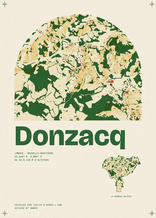 Affiche de Donzacq, calculée par 123-fr d'après l'IGN